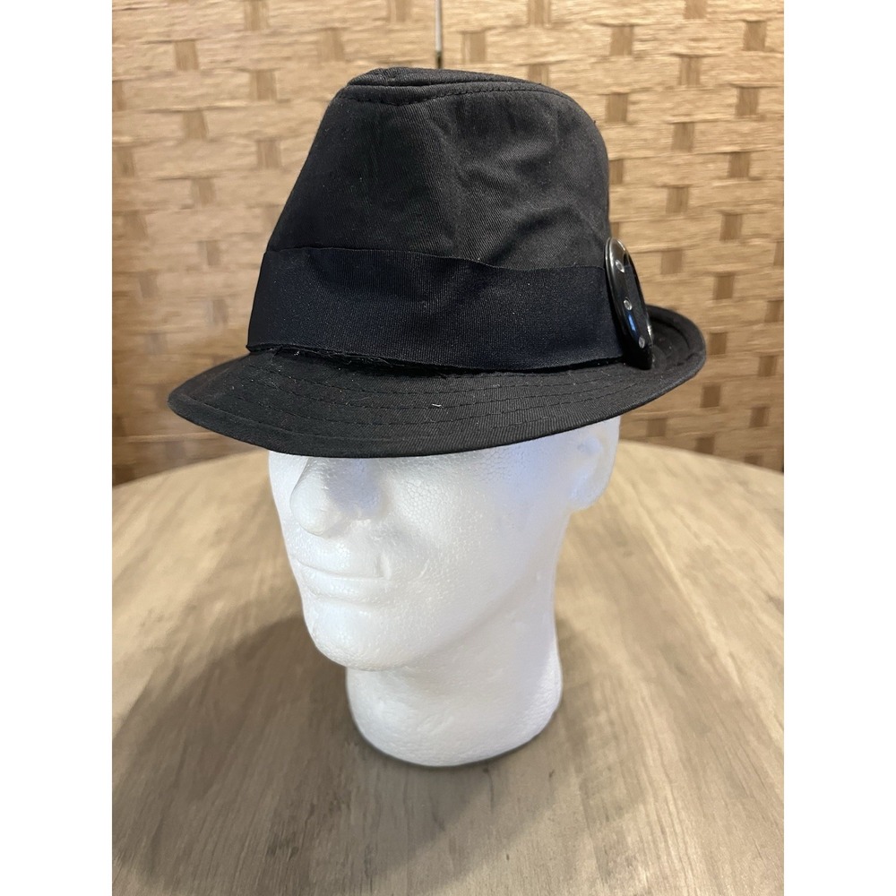 Joe Boxer Women's Fedora Hat Black w/ Bejeweled Buckle One size Fits Most